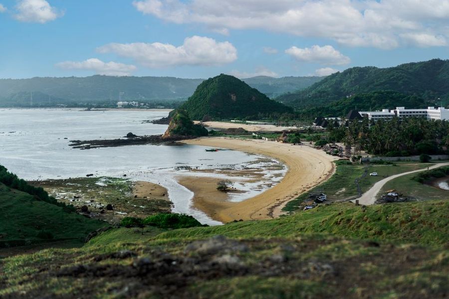 Beach along the Lombok coast, seen from the air